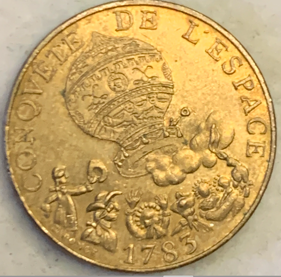 1983 France 10 Francs Coin - 200th Anniversary First Balloon Flight