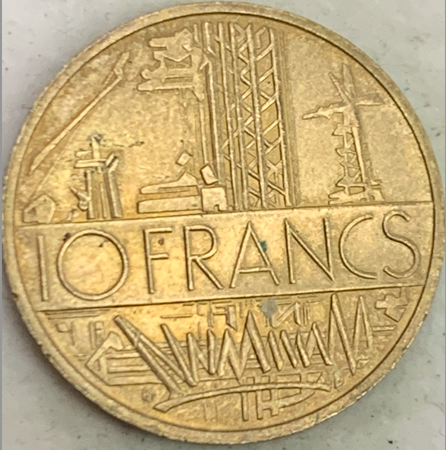 1974-1987 France 10 Francs - Fifth Republic, Liberty Egality Brotherhood