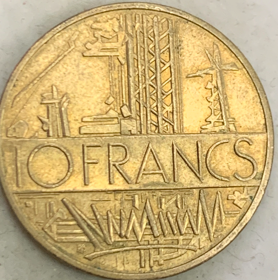 1974-1987 France 10 Francs - Fifth Republic, Liberty Egality Brotherhood