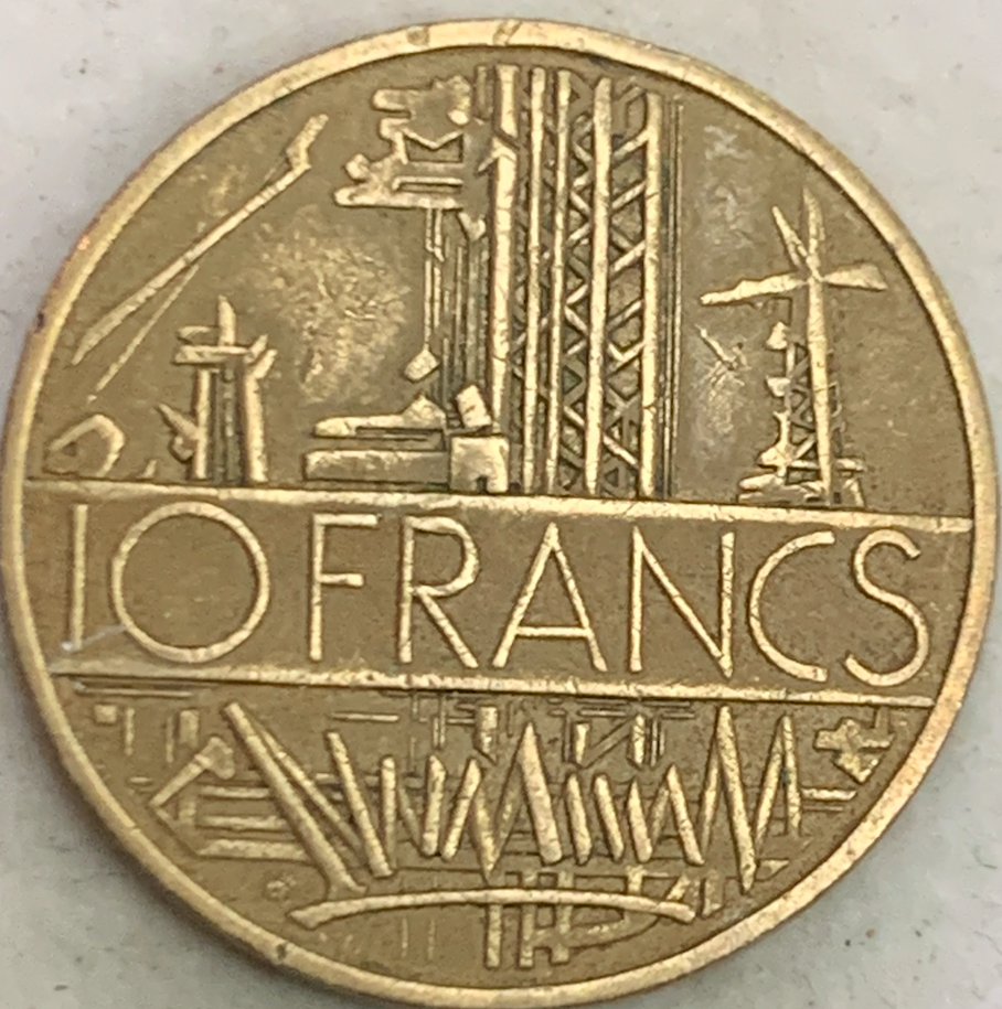 1974-1987 France 10 Francs - Fifth Republic, Liberty Egality Brotherhood