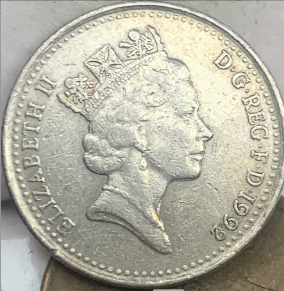 1992 UK 10 Pence - Collectible Coin - Elizabeth II - Reeded Edge