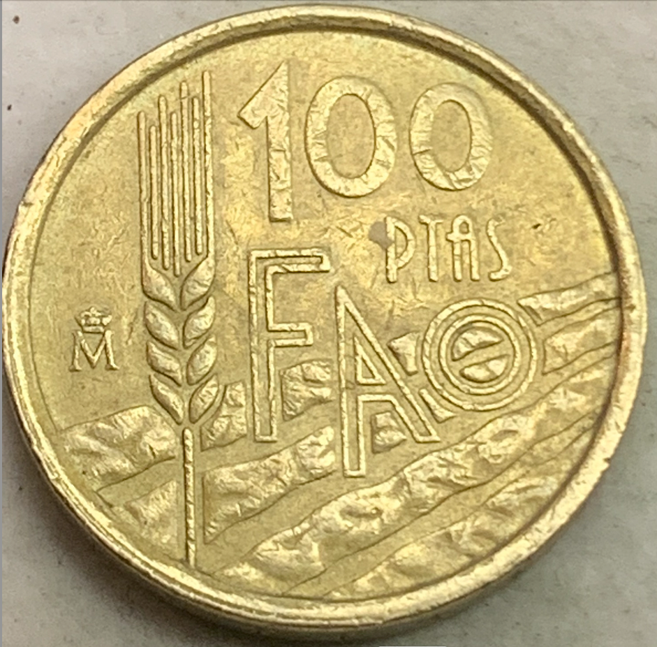 Spain 100 Pesetas 1995-M - Limited Edition FAO Coin, UNC Condition