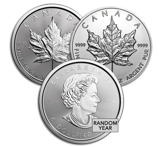 1 Oz Silver Maple Leaf Coin - Queen Elizabeth II, Random Dates