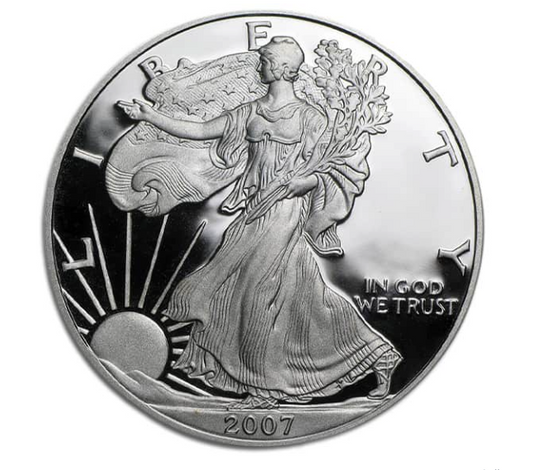 2007 American Silver Eagle - 1 Oz .999 Pure Silver, Iconic Design