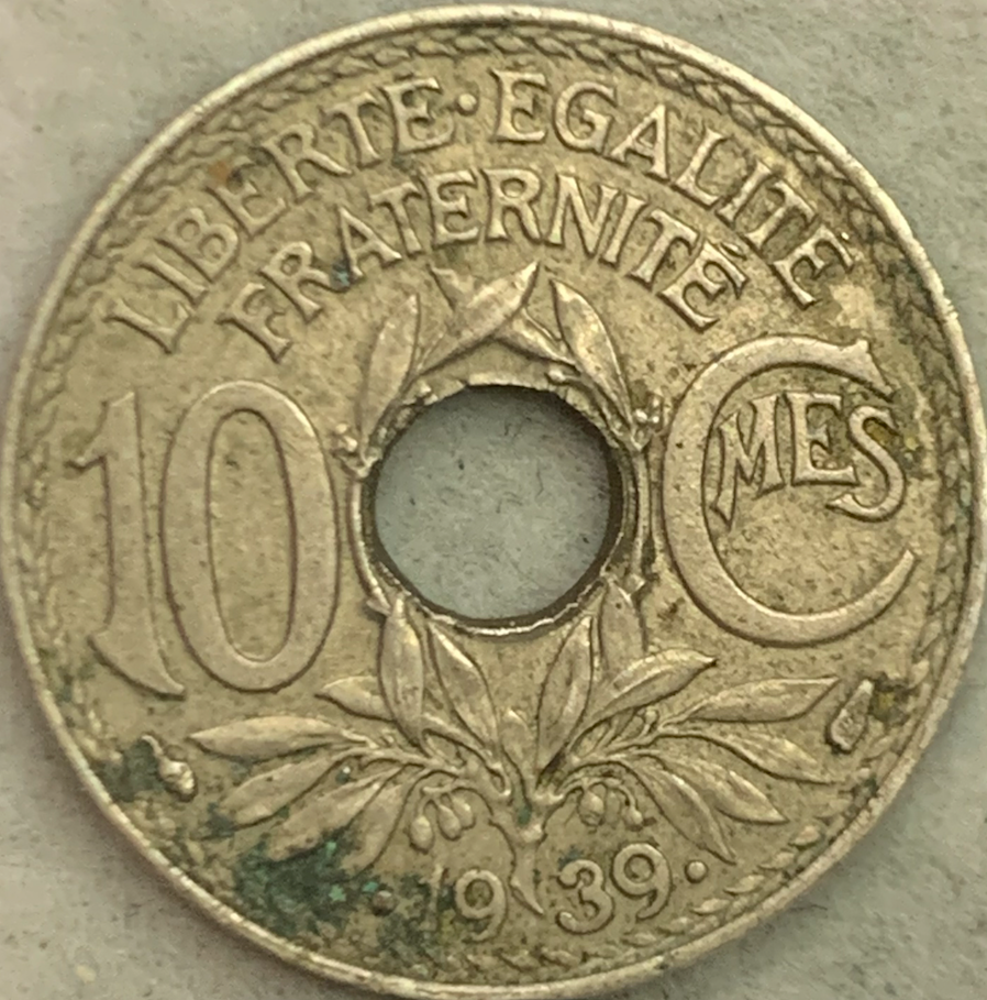 Rare 1939 France 10 Centimes - Nickel-Bronze, Paris Minted Coin