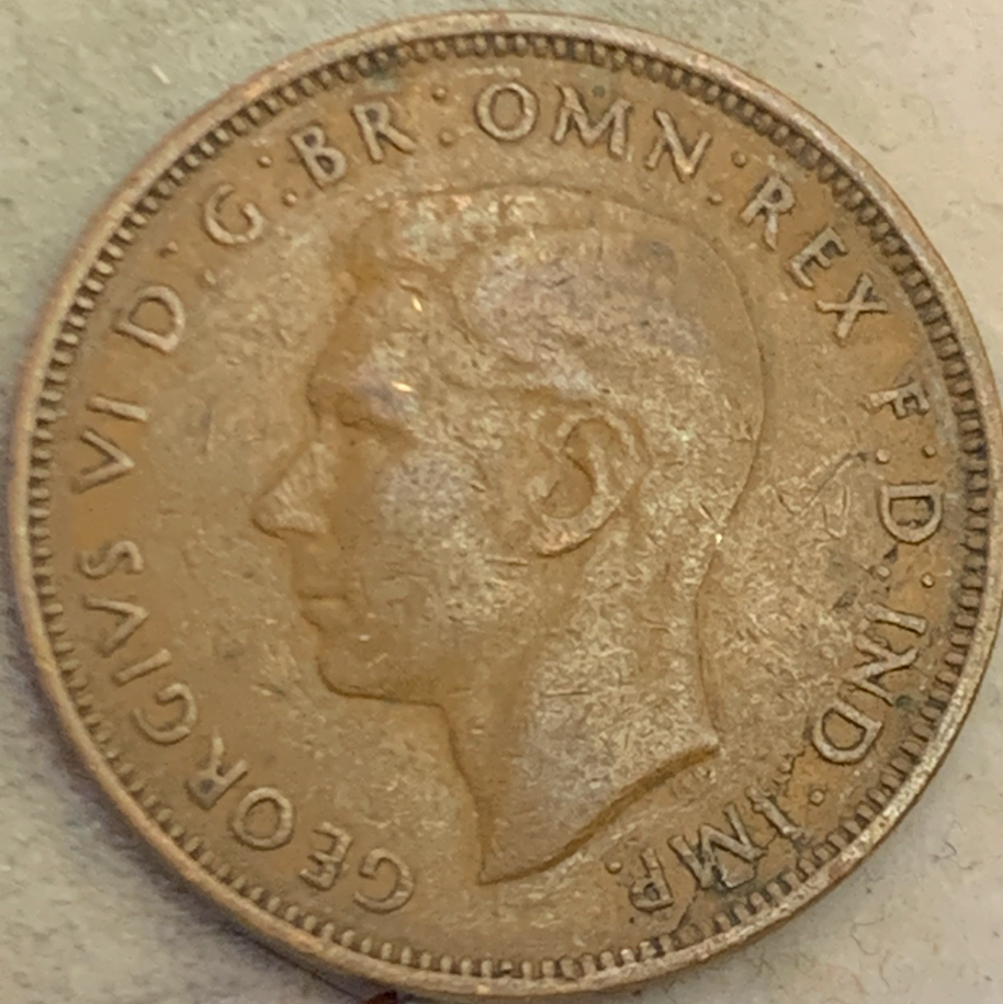 Rare 1937-1948 UK ½ Penny - Bronze, King George VI, Low Mintage Years