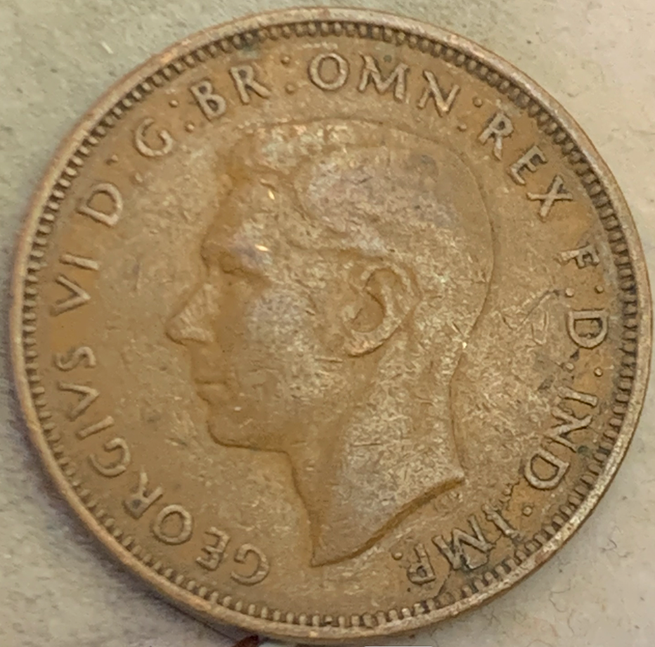 Rare 1937-1948 UK ½ Penny - Bronze, King George VI, Low Mintage Years