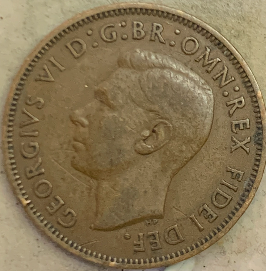 Collectible UK ½ Penny Coins - 1949-1952, George VI, Bronze Currency