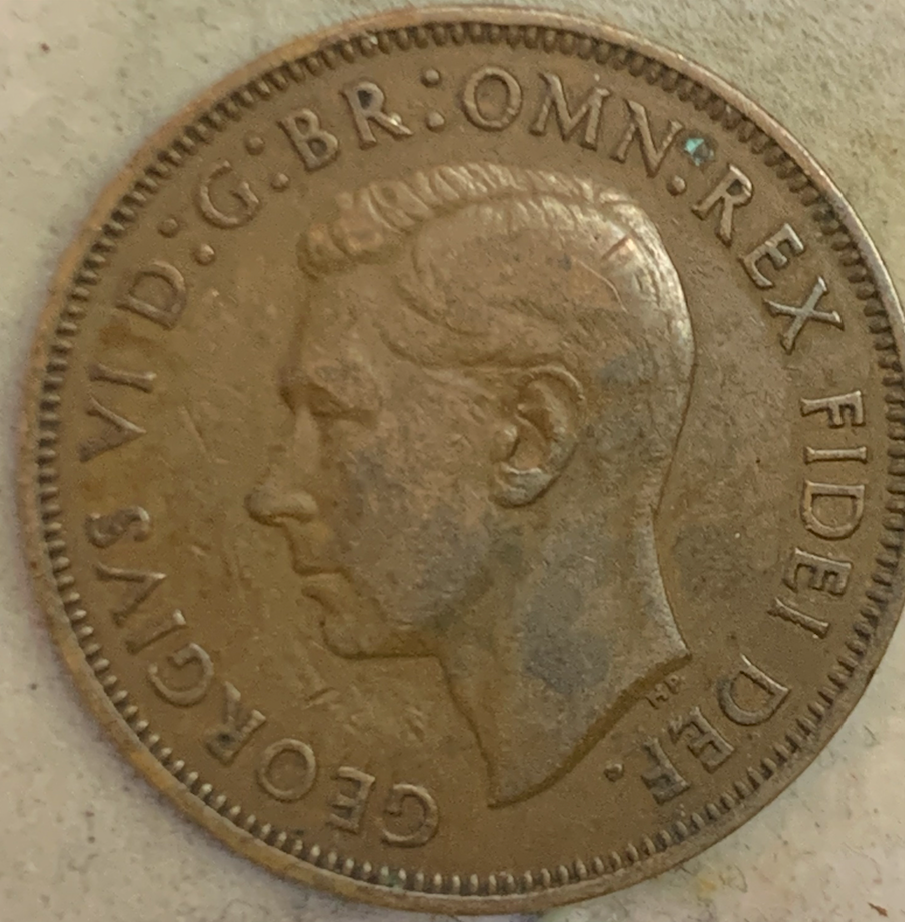 Collectible UK ½ Penny Coins - 1949-1952, George VI, Bronze Currency