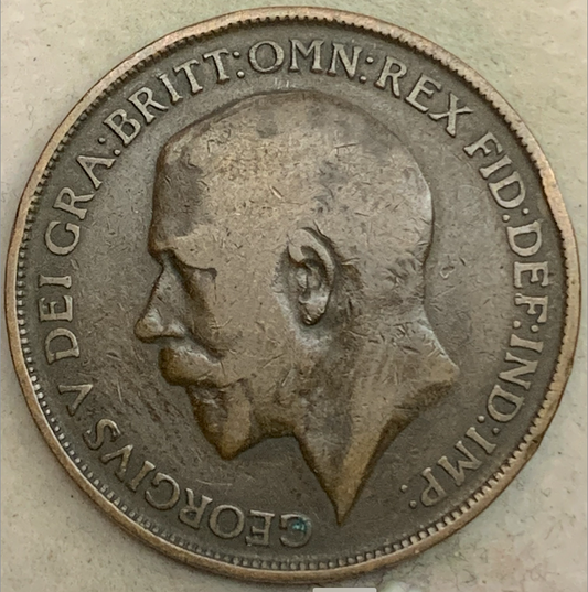 Historic 1911-1926 UK 1 Penny - King George V, Bronze