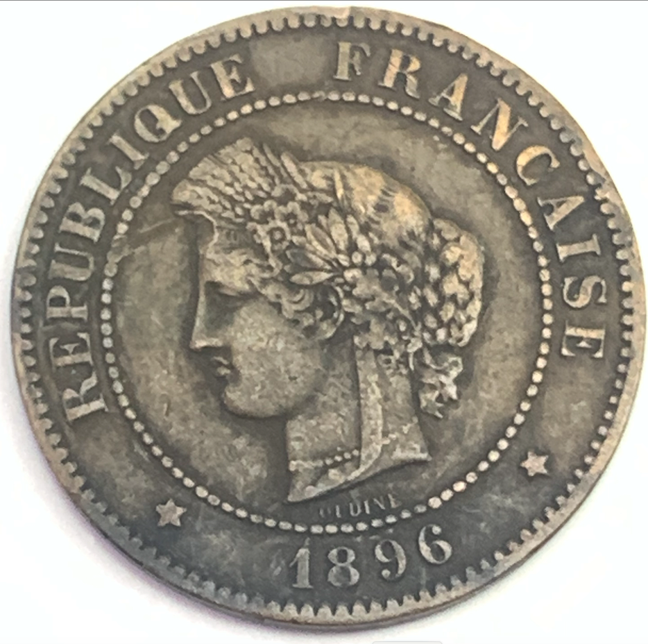 1896-A France 5 Centimes | Limited Edition Bronze Coin, 6.7M Minted