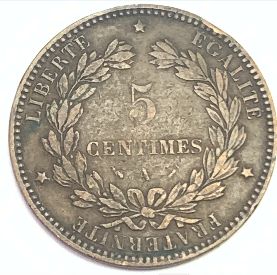 1896-A France 5 Centimes | Limited Edition Bronze Coin, 6.7M Minted