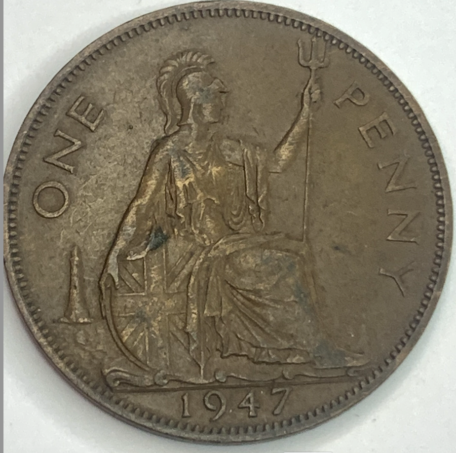 Vintage UK 1 Penny (1937-1948) | King George VI, Rare Collectible