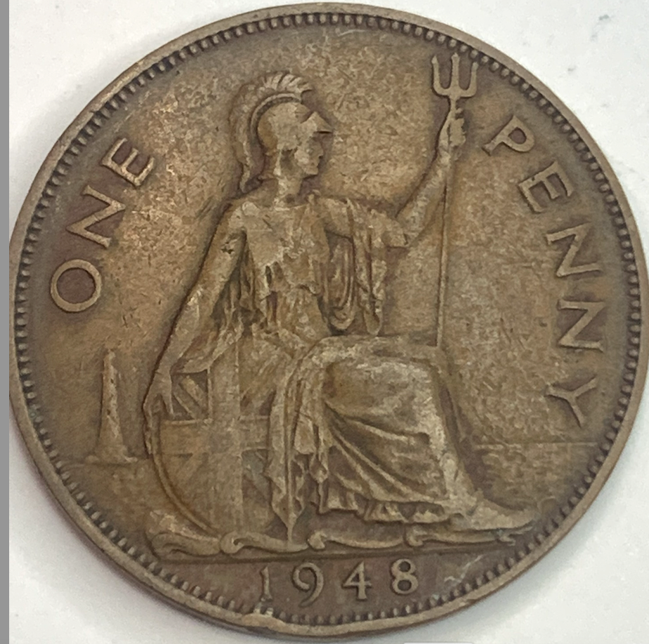 Vintage UK 1 Penny (1937-1948) | King George VI, Rare Collectible