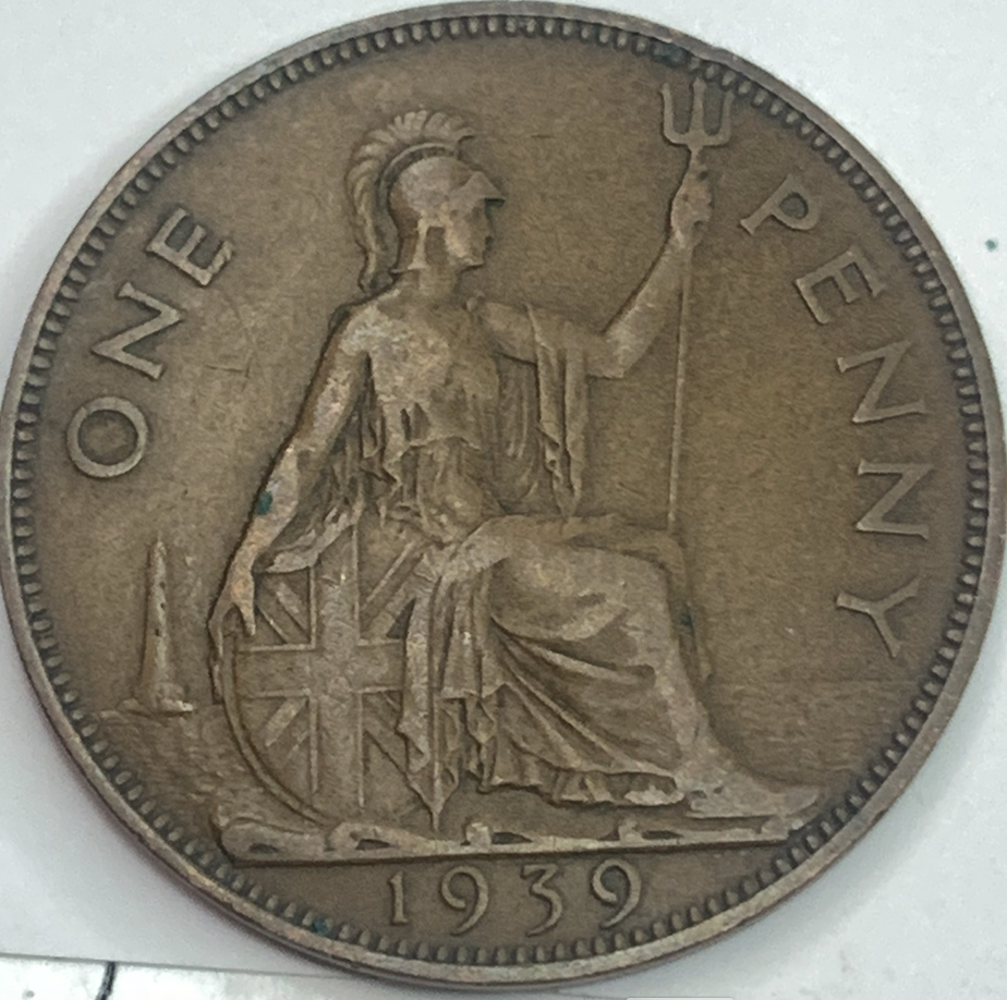 Vintage UK 1 Penny (1937-1948) | King George VI, Rare Collectible