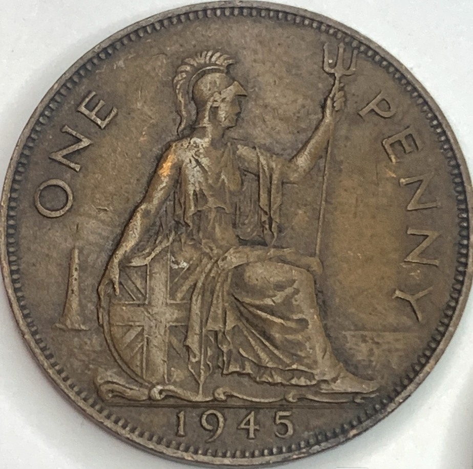 Vintage UK 1 Penny (1937-1948) | King George VI, Rare Collectible