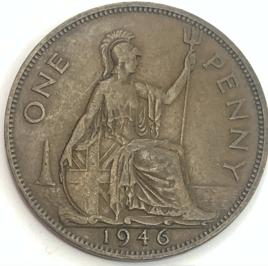 Vintage UK 1 Penny (1937-1948) | King George VI, Rare Collectible