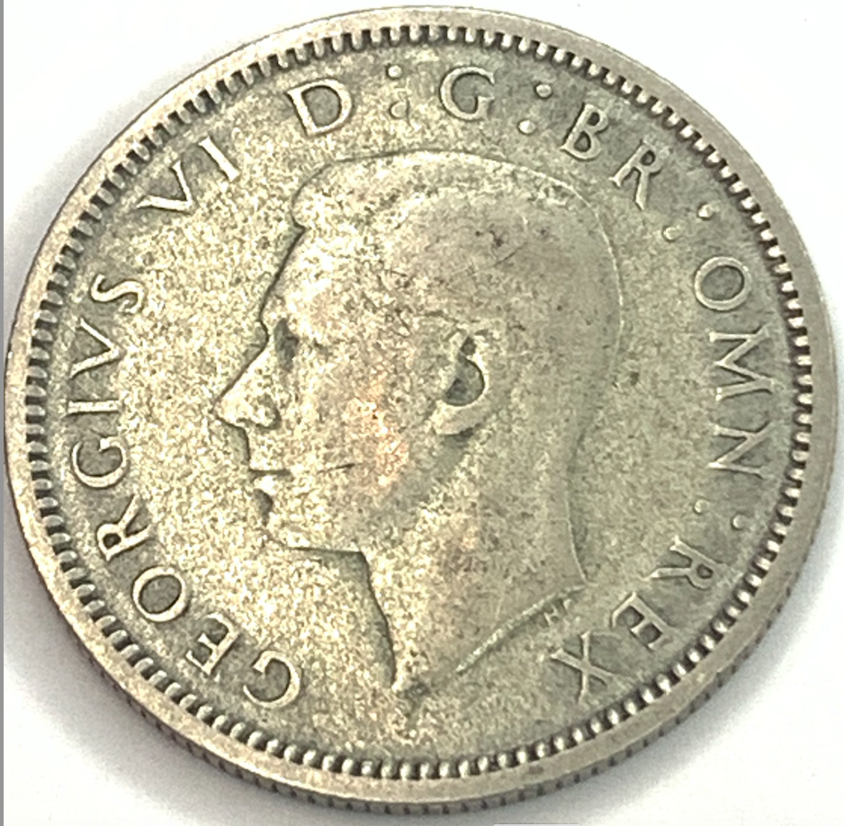 Vintage 1937-1946 UK Sixpence | Silver Coin from King George VI Era