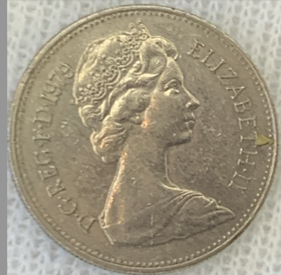 1968-1981 United Kingdom 5 New Pence Coin, Queen Elizabeth II Era