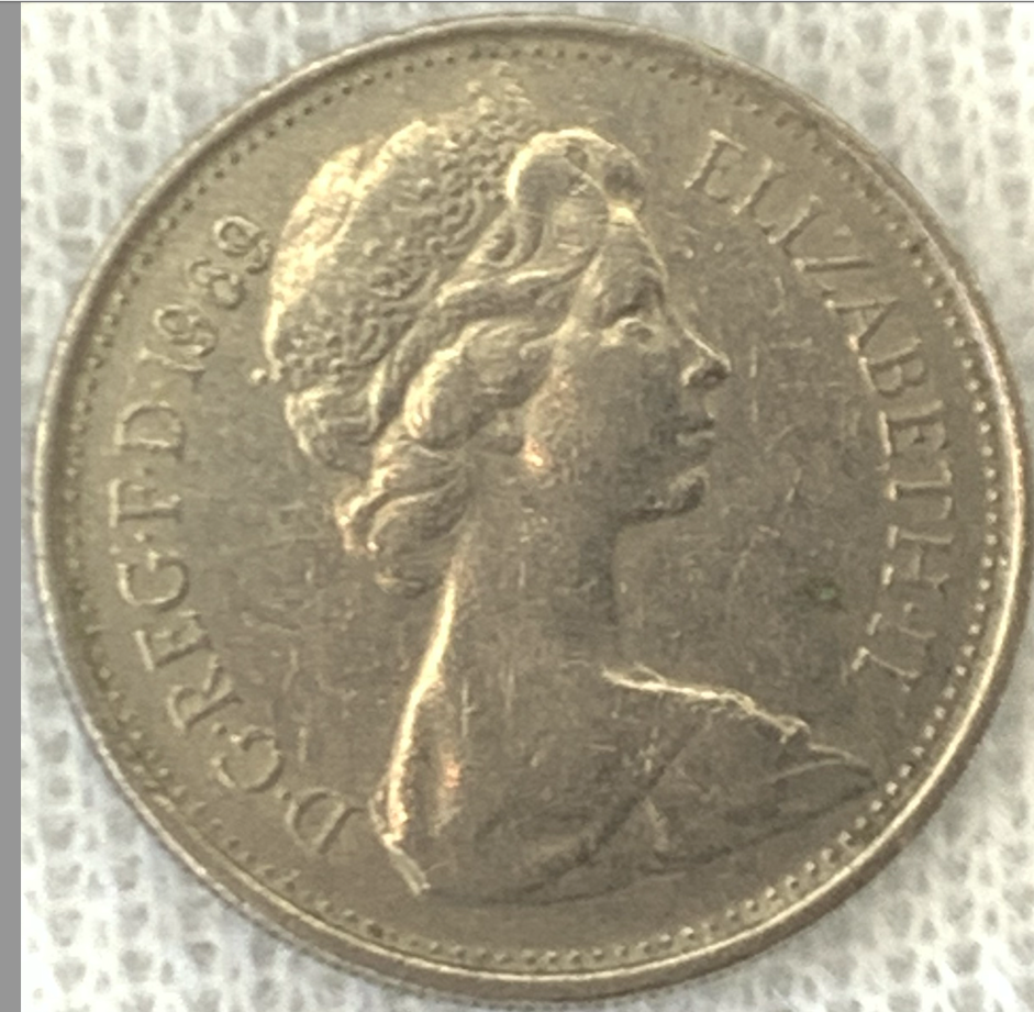 1968-1981 United Kingdom 5 New Pence Coin, Queen Elizabeth II Era