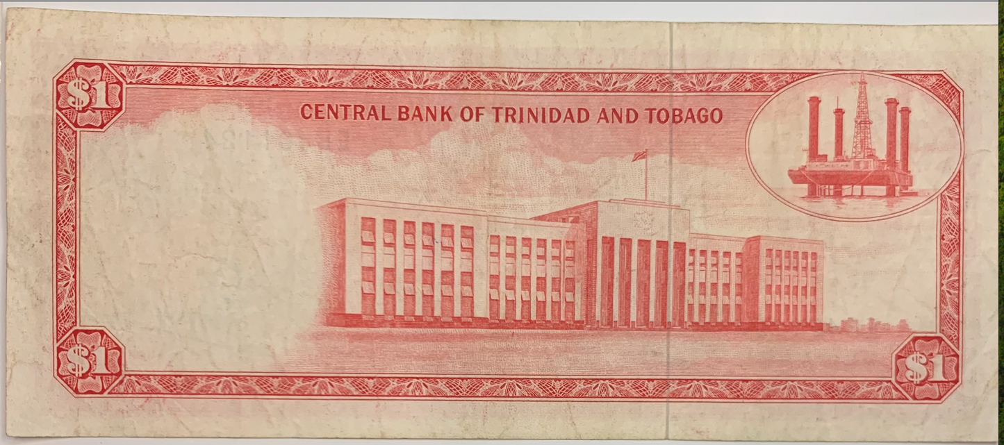 1977 Trinidad and Tobago 1 Dollar Banknote – 2nd Issue, Scarlet Ibis Design