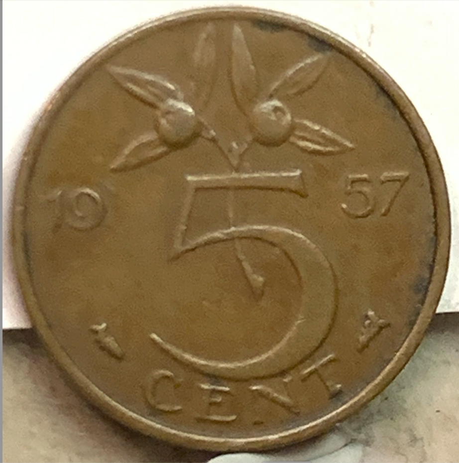 Netherlands 5 Cents 1950-1980 – Rare Bronze Coin from Queen Juliana’s Reign