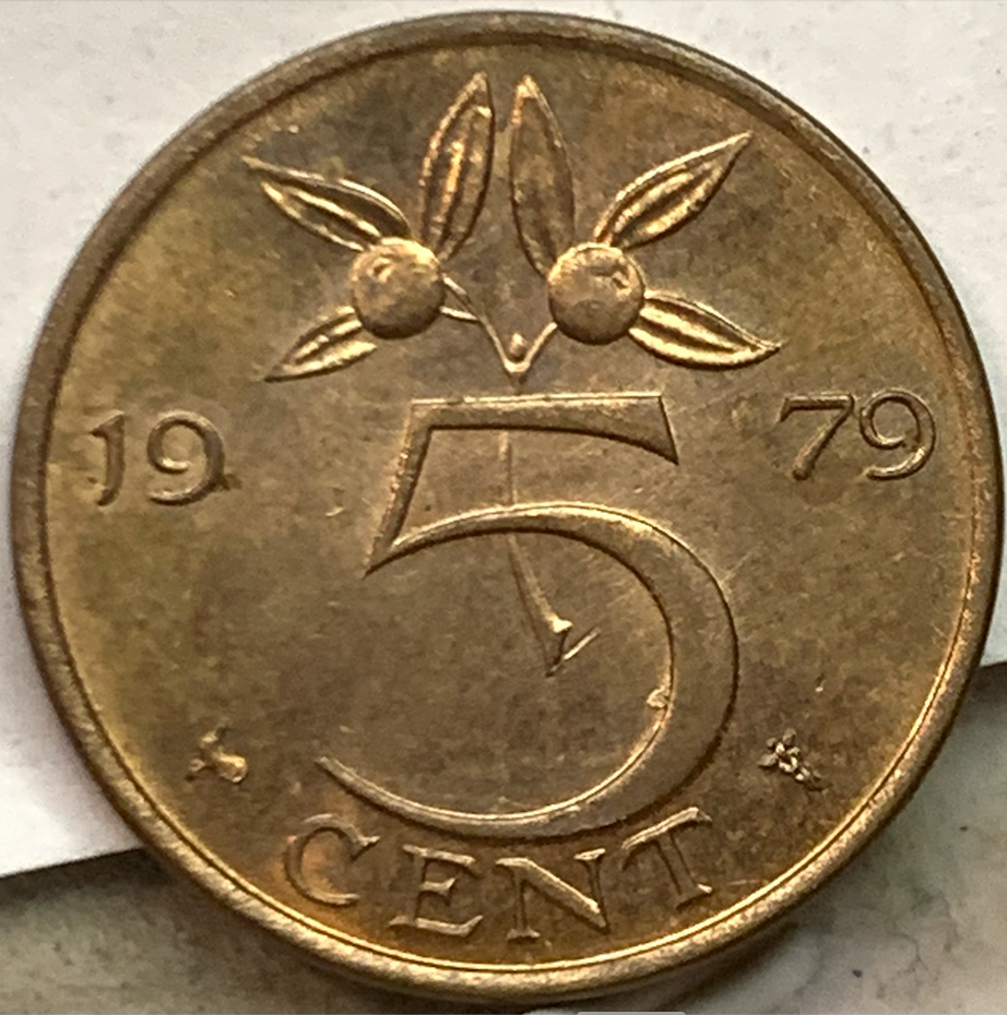 Netherlands 5 Cents 1950-1980 – Rare Bronze Coin from Queen Juliana’s Reign