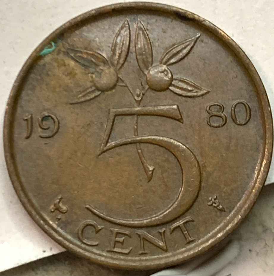 Netherlands 5 Cents 1950-1980 – Rare Bronze Coin from Queen Juliana’s Reign