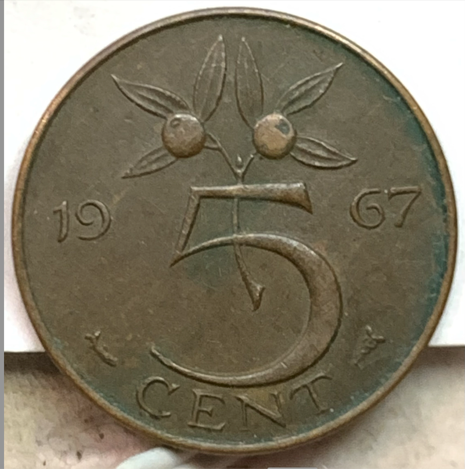 Netherlands 5 Cents 1950-1980 – Rare Bronze Coin from Queen Juliana’s Reign