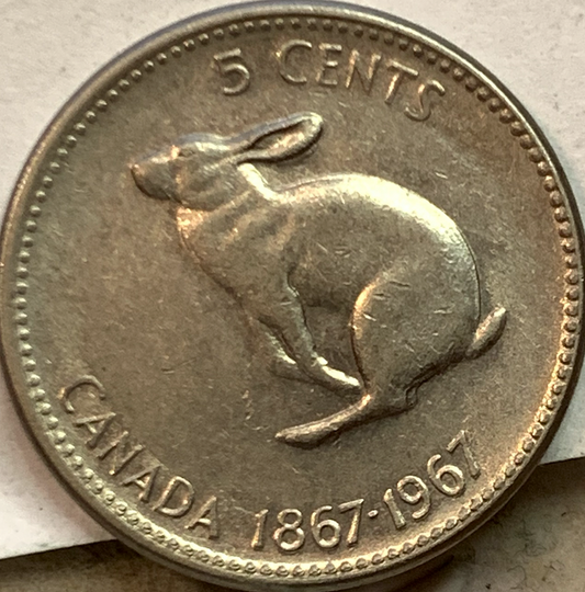 Commemorative 1967 Canada 5 Cents – 100th Anniversary, Ottawa Mint