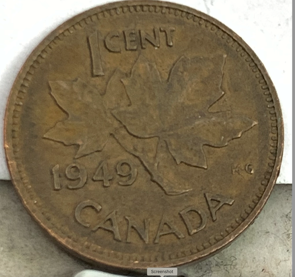 Collectible 1948-1952 Canada 1 Cent – Smooth Edge Bronze Penny