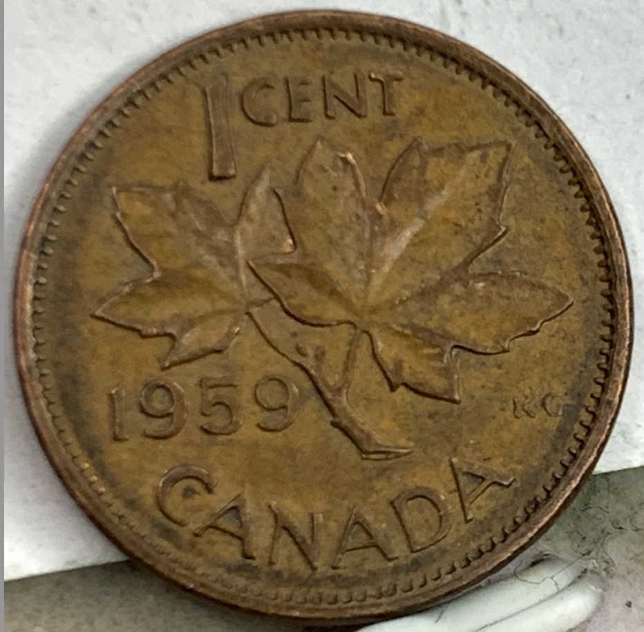 Rare 1953-1964 Canada 1 Cent – Queen Elizabeth II Bronze Coin