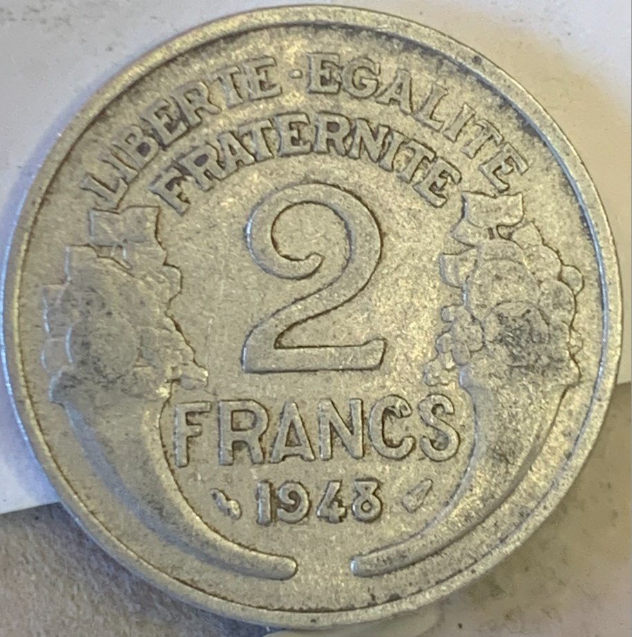 Vintage France 2 Francs 1941-1959 – Scarce WWII and Post-War Coinage