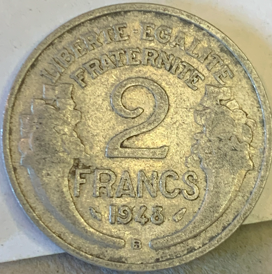 Vintage France 2 Francs 1941-1959 – Scarce WWII and Post-War Coinage