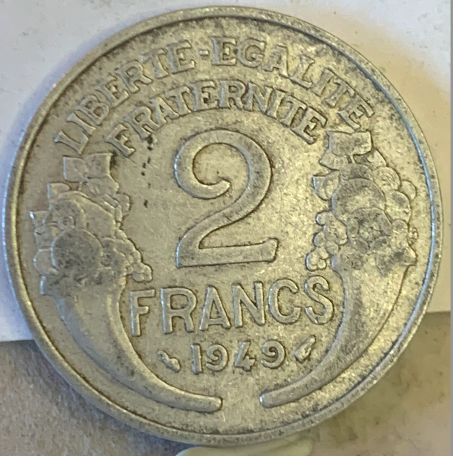 Vintage France 2 Francs 1941-1959 – Scarce WWII and Post-War Coinage