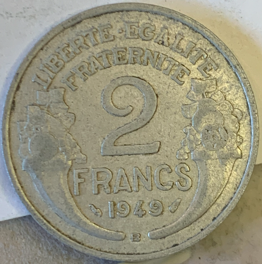 Vintage France 2 Francs 1941-1959 – Scarce WWII and Post-War Coinage