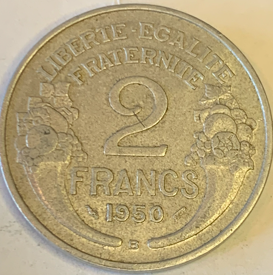 Vintage France 2 Francs 1941-1959 – Scarce WWII and Post-War Coinage