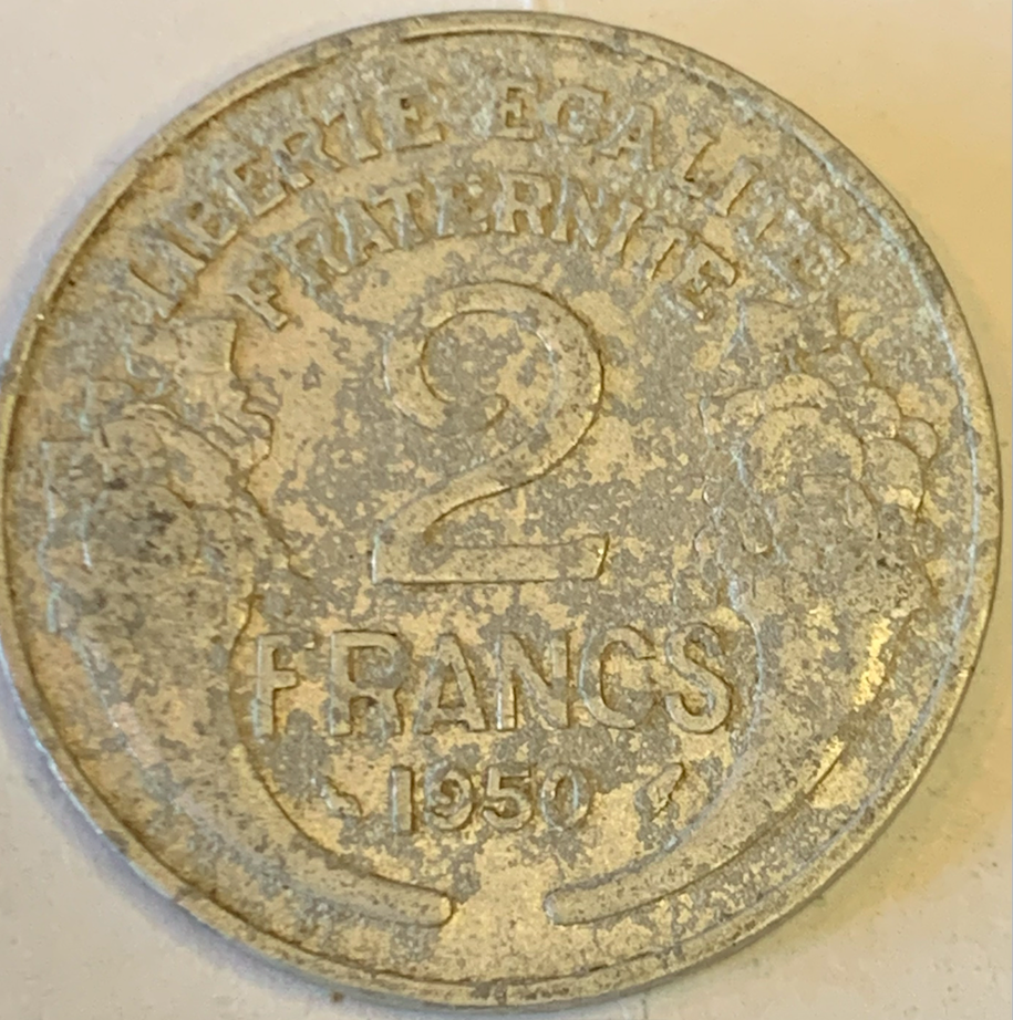 Vintage France 2 Francs 1941-1959 – Scarce WWII and Post-War Coinage