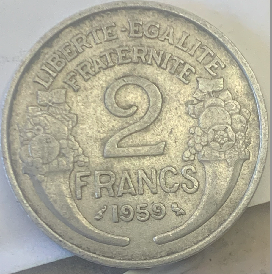 Vintage France 2 Francs 1941-1959 – Scarce WWII and Post-War Coinage