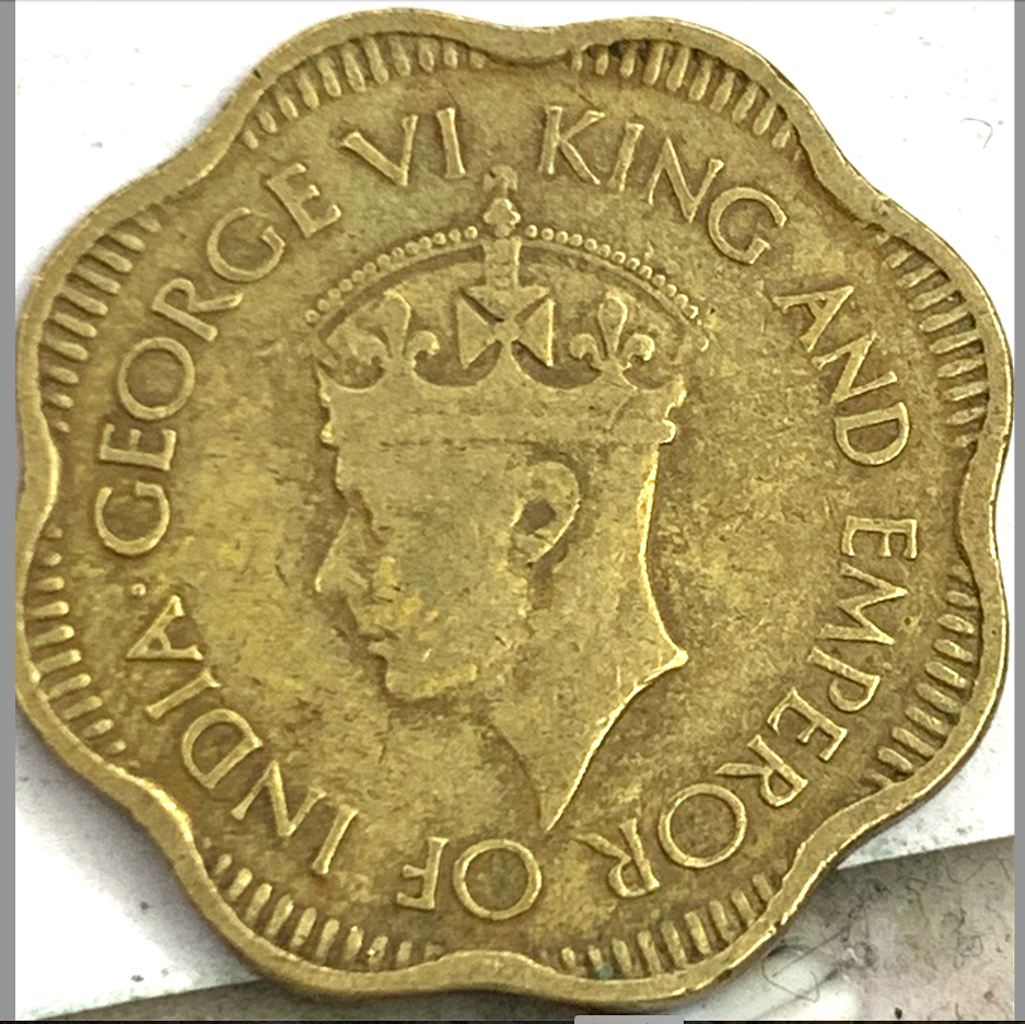 1944 Ceylon 10 Cents – King George VI Era Coin from UK Mint, Collectible