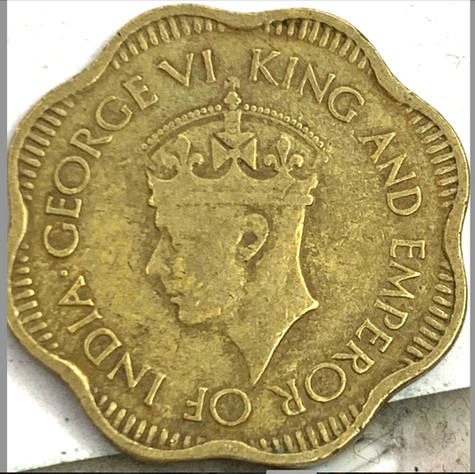 1944 Ceylon 10 Cents – King George VI Era Coin from UK Mint, Collectible