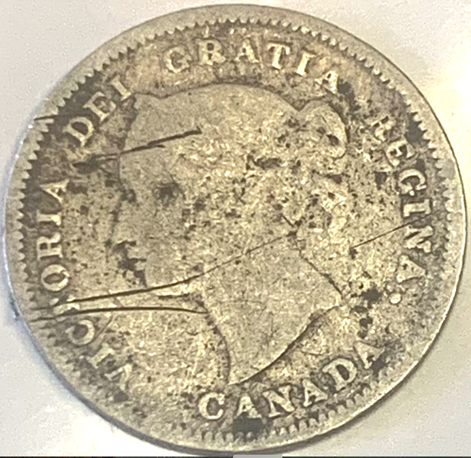 Super Rare 1888 Canada 5 Cents - Limited London Mint Queen Victoria Coin!