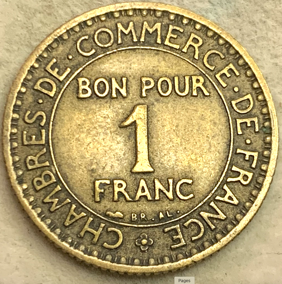 1921 France 1 Franc - Vintage Collectible from the Third Republic