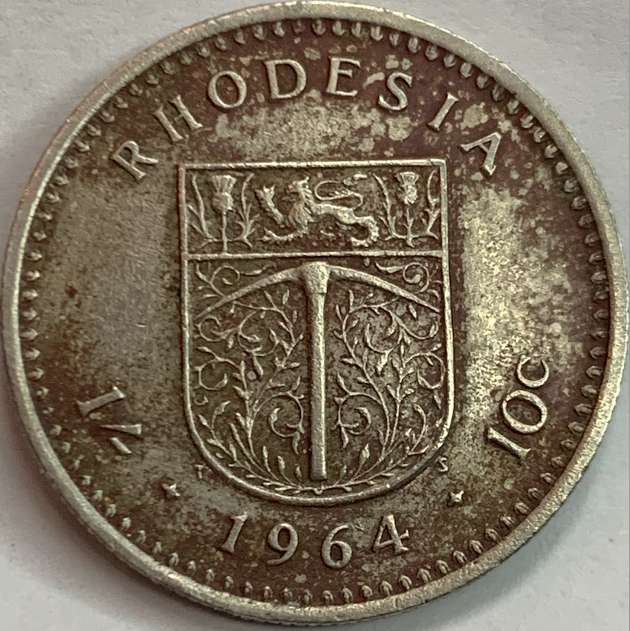 Rare Rhodesia 1 Shilling Coin, 1964 – Limited Mintage Copper-Nickel Gem