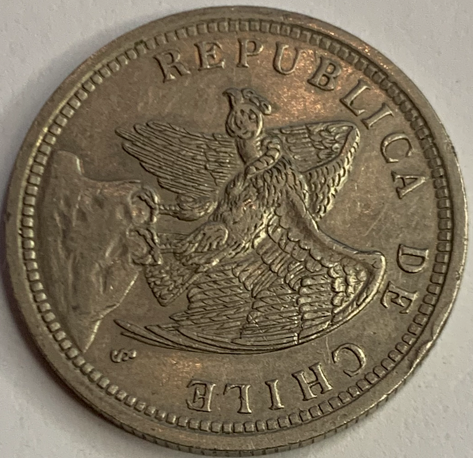 Vintage Chile 1 Peso, 1933 – A Rare Santiago-Minted Collectible