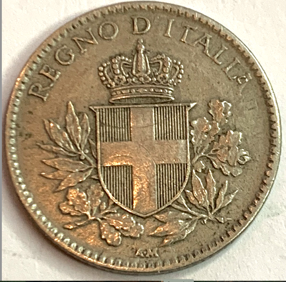 Historic 1918 20 Centesimi: Vittorio Emanuele III Italian Coin