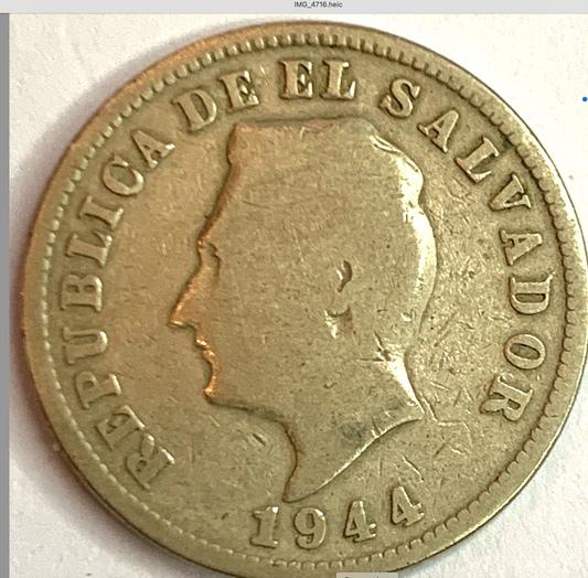 Historic 1944 Salvadoran 5 Centavos Coin: Only 5 Million Minted