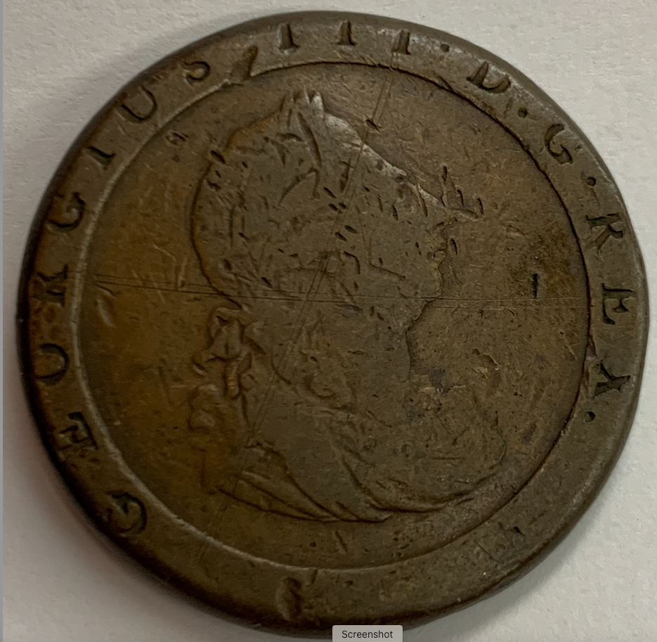 1797 United Kingdom 1 Penny – Rare Copper Coin Over 220 Years Old