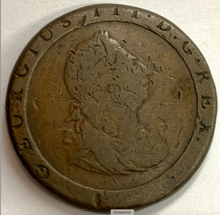 1797 United Kingdom 1 Penny – Rare Copper Coin Over 220 Years Old