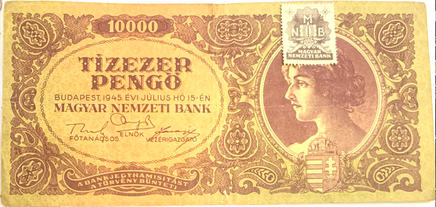 Rare Hungary 10,000 Pengő Banknote (1945) – Historic WWII-Era Collectible!